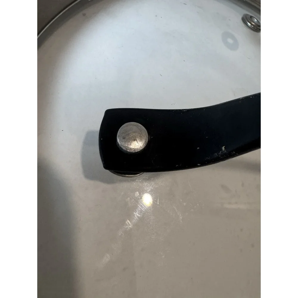 Masterclass Premium Cookware Glass Replacement Lid Vented 6.75 inside blk handle